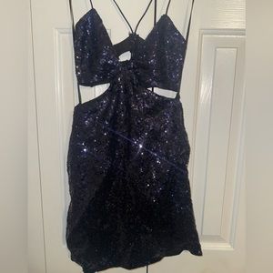 Navy Blue Hello Molly Sequin Dress